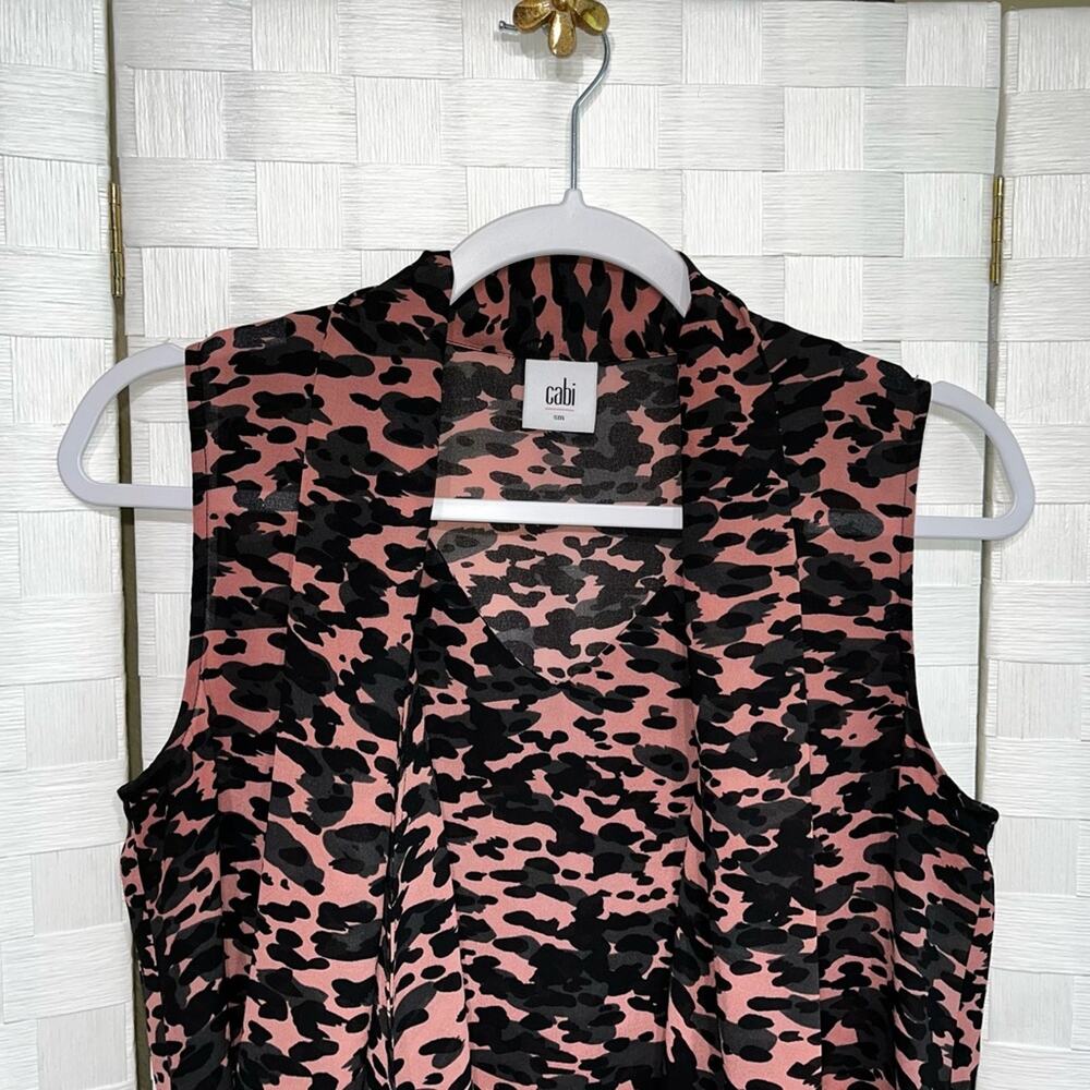 Cabi Womens 9 To 5 Blouse In Animal‎ Print Bow Tie Neck 3075 Size Small - Picture 10 of 10